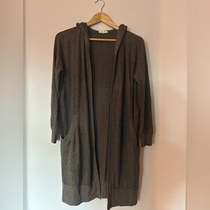 Silence + Noise Brown Hooded Cardigan